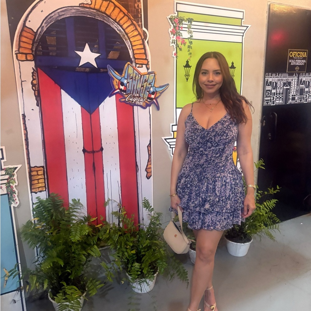 Abercrombie & Fitch Purple Patterned Mini Dress